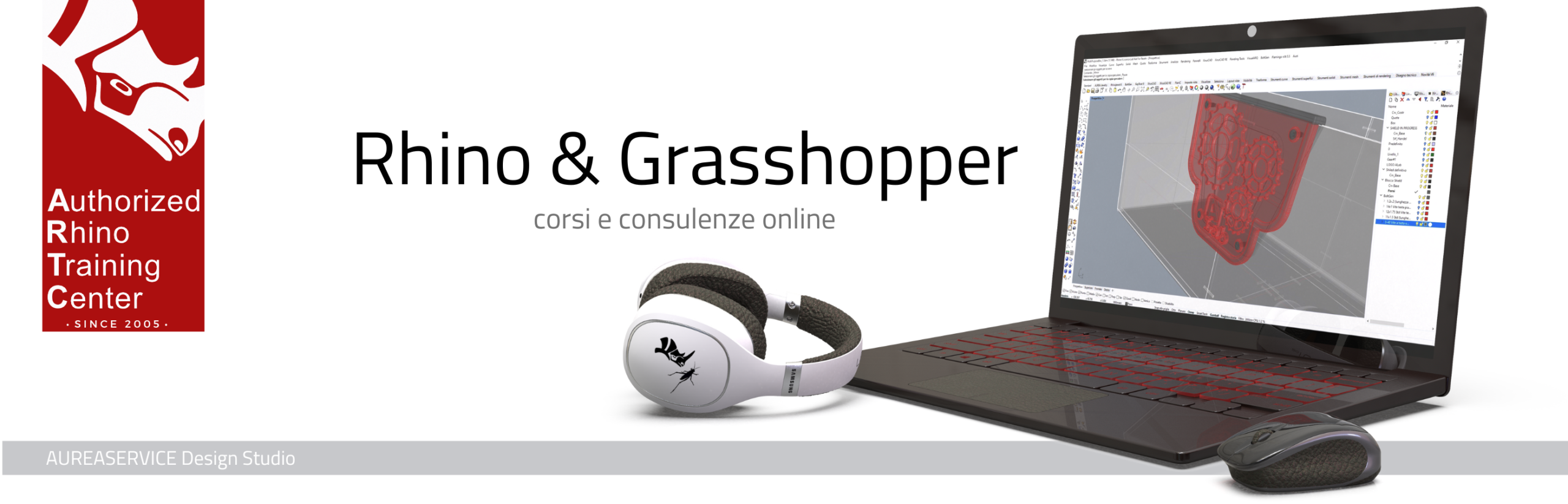 Corsi Rhino e Grasshopper in azienda, online, in aula